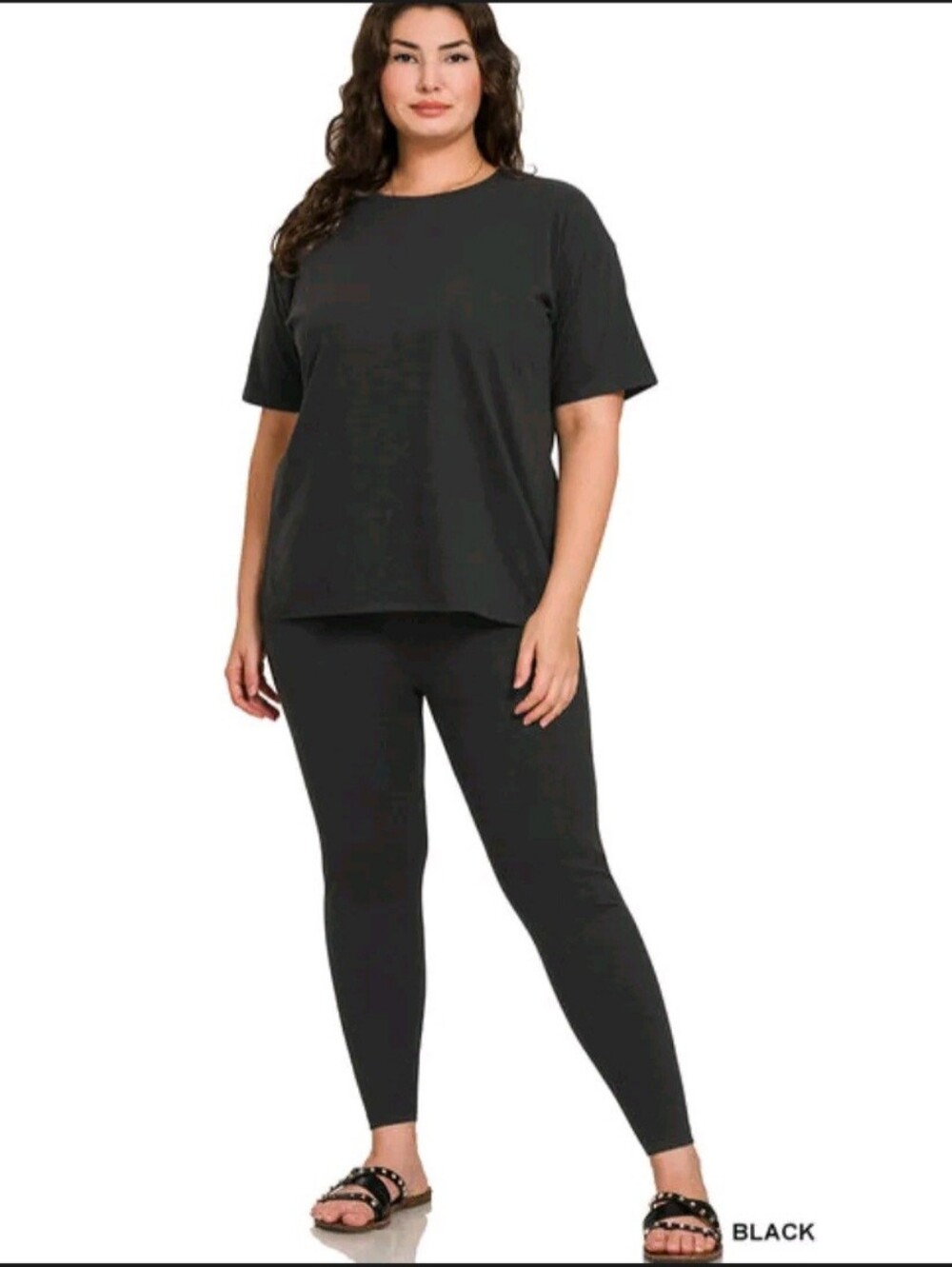 🆕️ Zenana Black Plus Size Tee & Legging Set